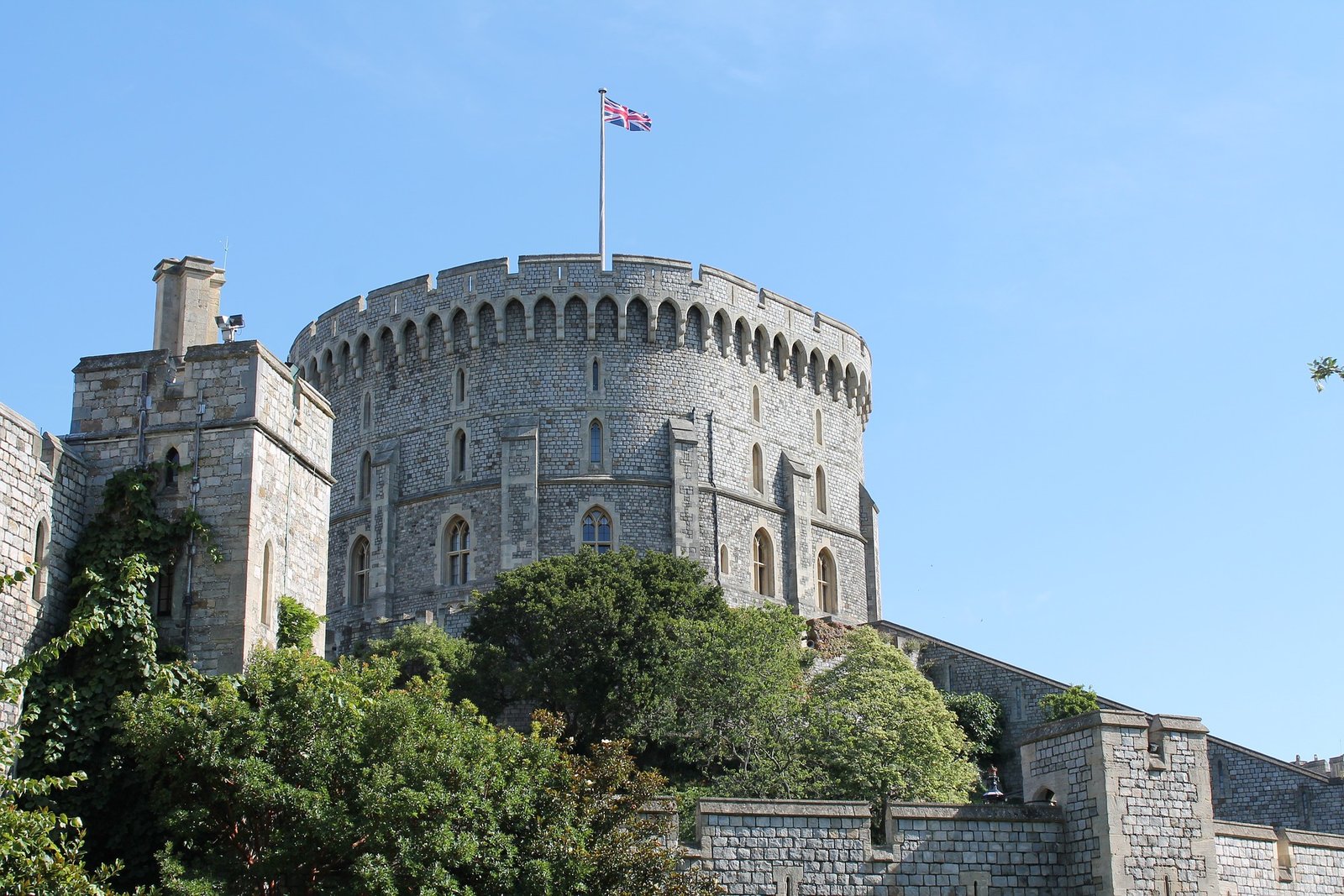 Windsor Castle with Union Jack flag